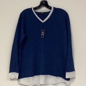 100%Linen Beautiful V-neck with contrast color